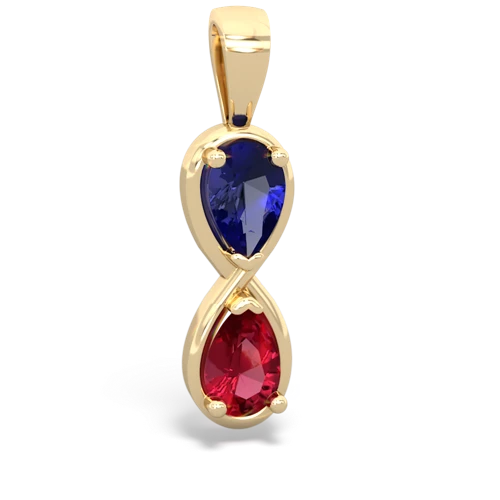 lab sapphire-lab ruby infinity pendant