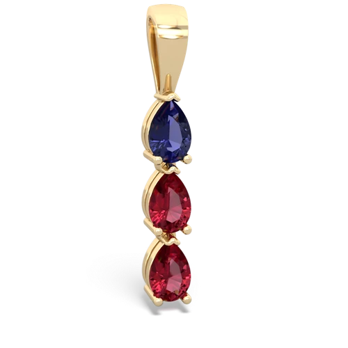 Lab Sapphire Lab Created Sapphire with Lab Created Ruby and Lab Created Emerald Three Stone pendant Pendant