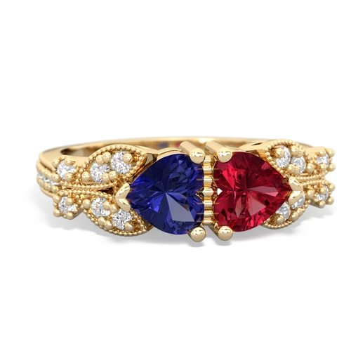 lab sapphire-lab ruby keepsake butterfly ring