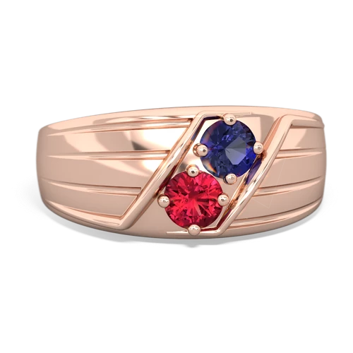 lab sapphire-lab ruby mens ring