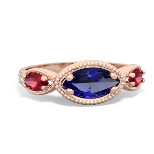 lab sapphire-lab ruby milgrain marquise ring