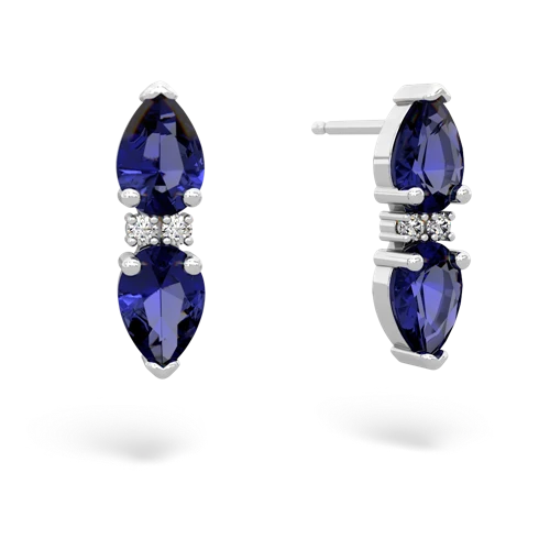 lab sapphire-lab sapphire bowtie earrings