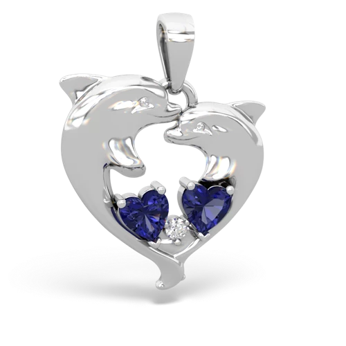 lab sapphire-lab sapphire dolphins pendant