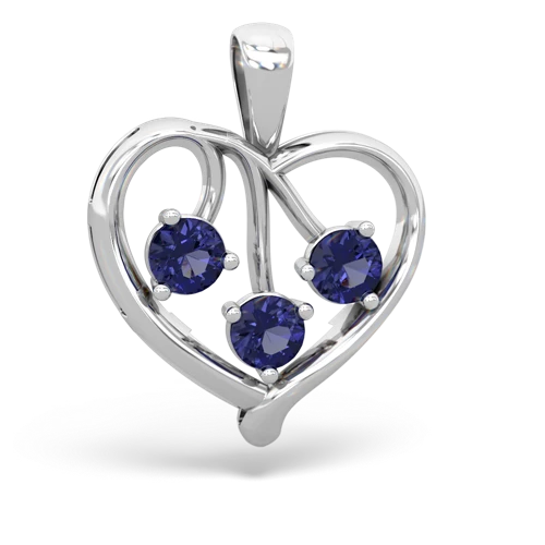 white topaz-aquamarine love heart pendant
