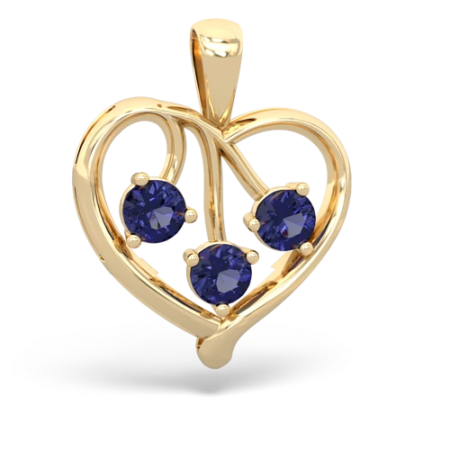 ruby-tanzanite love heart pendant