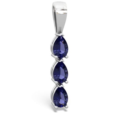 tourmaline-blue topaz three stone pendant