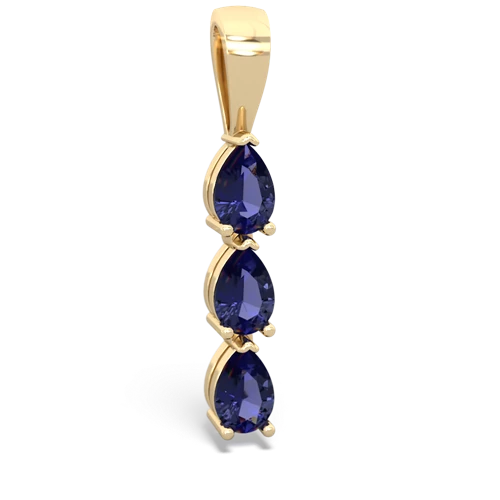 smoky quartz-blue topaz three stone pendant