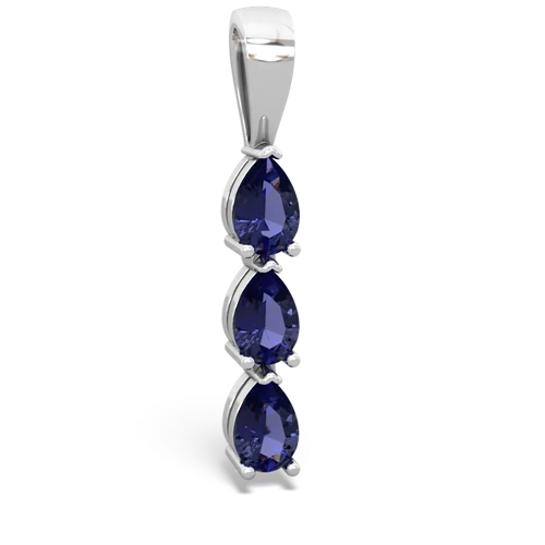 lab sapphire-lab sapphire three stone pendant