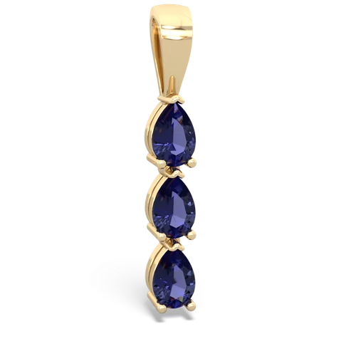 smoky quartz-tanzanite three stone pendant