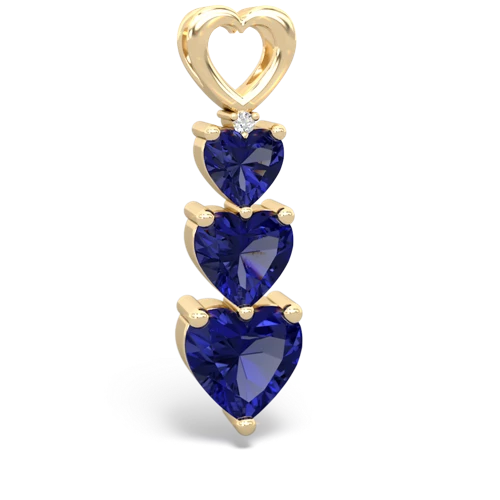 Lab Sapphire Lab Created Sapphire with Lab Created Sapphire and Genuine Sapphire Past Present Future pendant Pendant