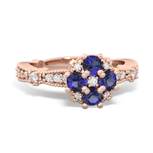 lab sapphire-lab sapphire art deco engagement ring