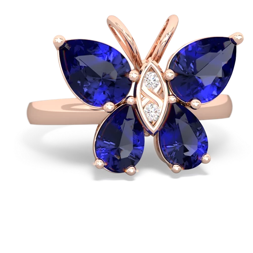 lab sapphire-lab sapphire butterfly ring
