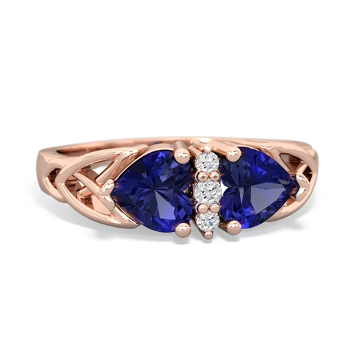 lab sapphire-lab sapphire celtic ring