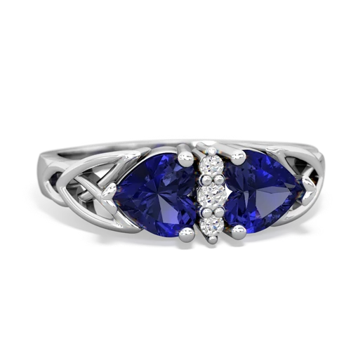 lab sapphire-lab sapphire celtic ring