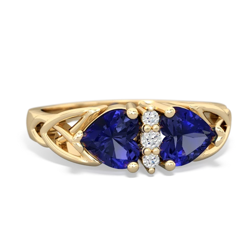 lab sapphire-lab sapphire celtic ring