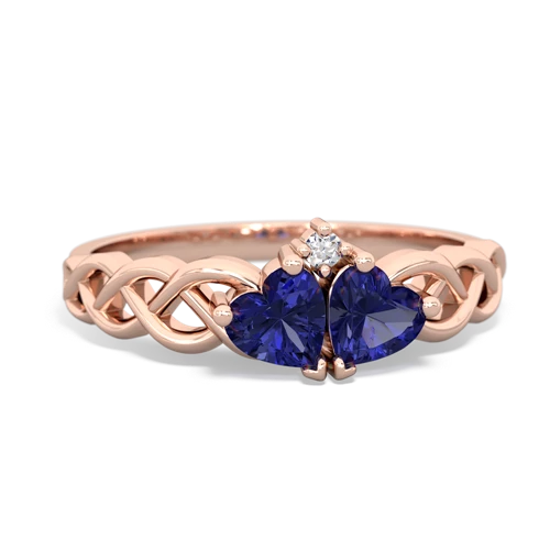 lab sapphire-lab sapphire celtic braid ring