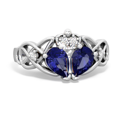 lab sapphire-lab sapphire claddagh ring