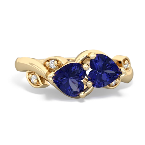 lab sapphire-lab sapphire floral keepsake ring