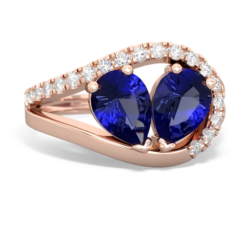 lab sapphire-lab sapphire pave heart ring