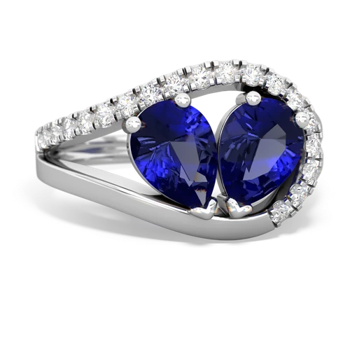 lab sapphire-lab sapphire pave heart ring