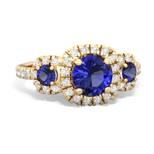opal-sapphire three stone regal ring
