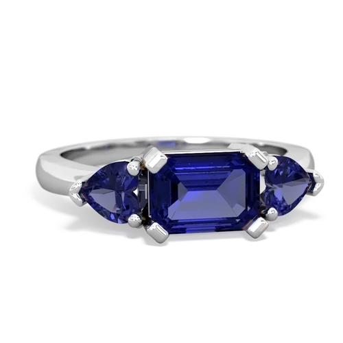 lab sapphire-white topaz timeless ring