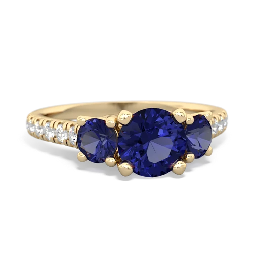 lab sapphire-aquamarine trellis pave ring