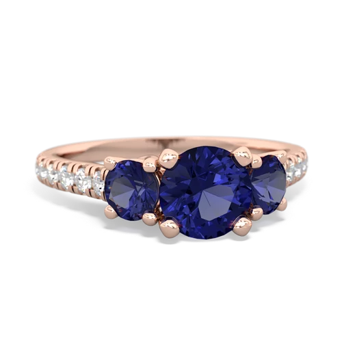 lab sapphire-tourmaline trellis pave ring