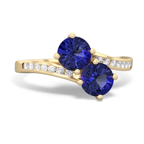 lab sapphire-lab sapphire two stone channel ring