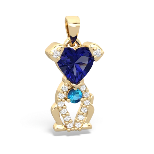 lab sapphire-london topaz birthstone puppy pendant