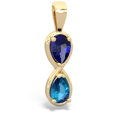 Lab Sapphire Lab Created Sapphire with Genuine London Blue Topaz Infinity pendant Pendant