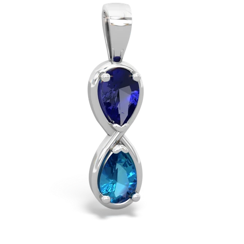 lab sapphire-london topaz infinity pendant