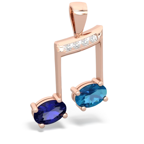 lab sapphire-london topaz music notes pendant