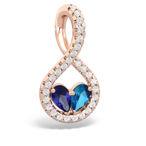 lab sapphire-london topaz pave twist pendant