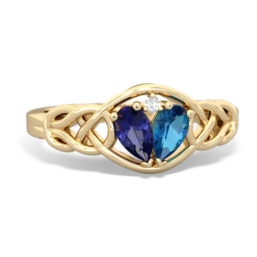 Lab Sapphire Lab Created Sapphire with Genuine London Blue Topaz Celtic Love Knot ring Ring