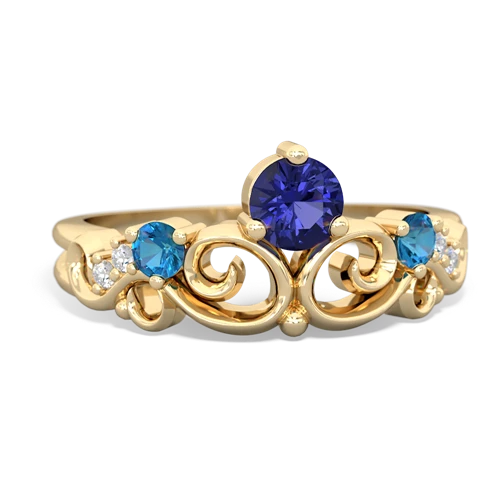 lab sapphire-london topaz crown keepsake ring