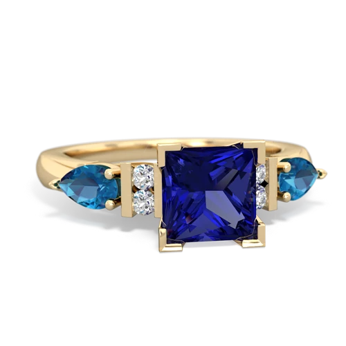 Lab Sapphire Lab Created Sapphire with Genuine London Blue Topaz and  Engagement ring Ring