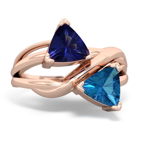 lab sapphire-london topaz filligree ring