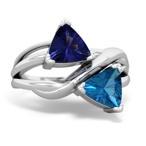 lab sapphire-london topaz filligree ring