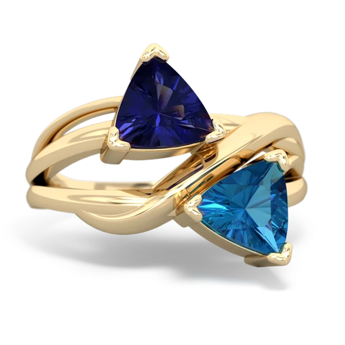 lab sapphire-london topaz filligree ring