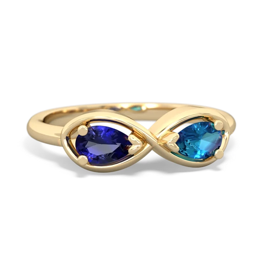 Lab Sapphire Lab Created Sapphire with Genuine London Blue Topaz Infinity ring Ring