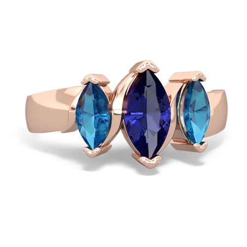 lab sapphire-london topaz keepsake ring