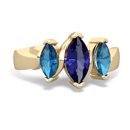 lab sapphire-london topaz keepsake ring