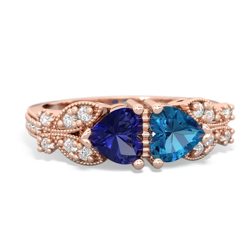 lab sapphire-london topaz keepsake butterfly ring