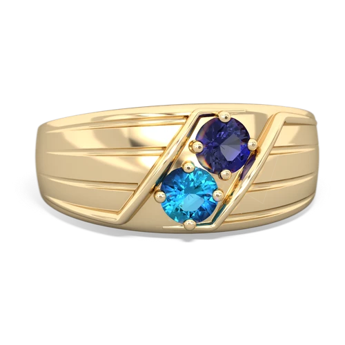 lab sapphire-london topaz mens ring