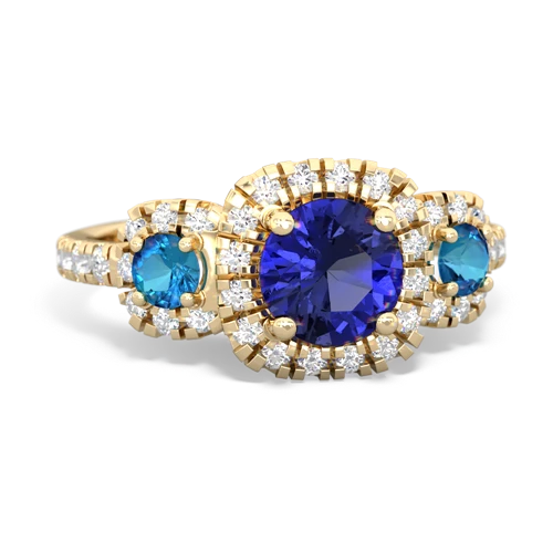 Lab Sapphire Lab Created Sapphire with Genuine London Blue Topaz and  Regal Halo ring Ring