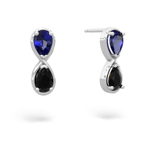 lab sapphire-onyx infinity earrings