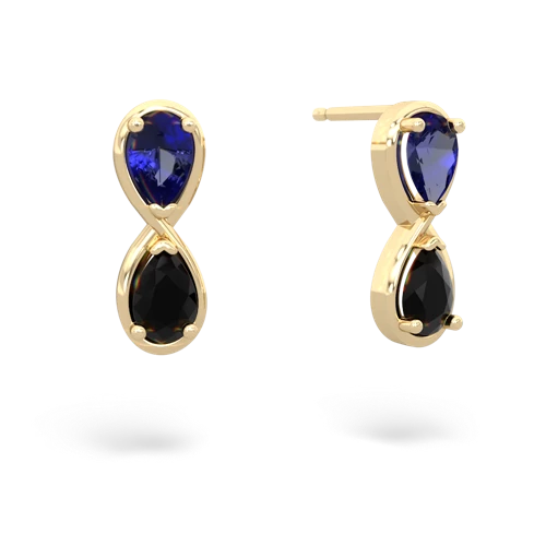 lab sapphire-onyx infinity earrings