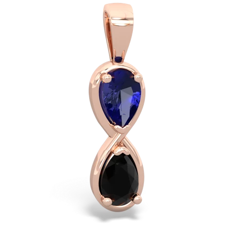 Lab Sapphire Lab Created Sapphire with Genuine Black Onyx Infinity pendant Pendant