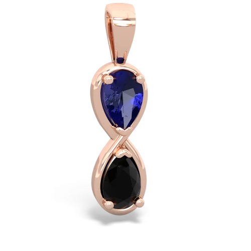 lab sapphire-onyx infinity pendant